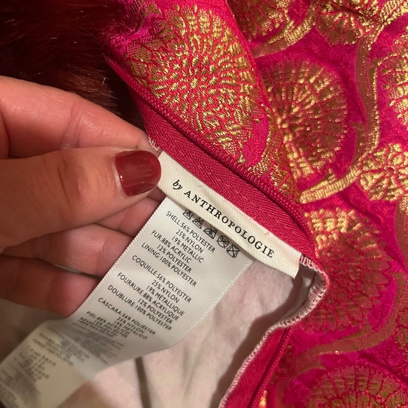 Anthropologie Mela Metallic Jacquard Pillow pillow cover 18X18 - Picture 3 of 6